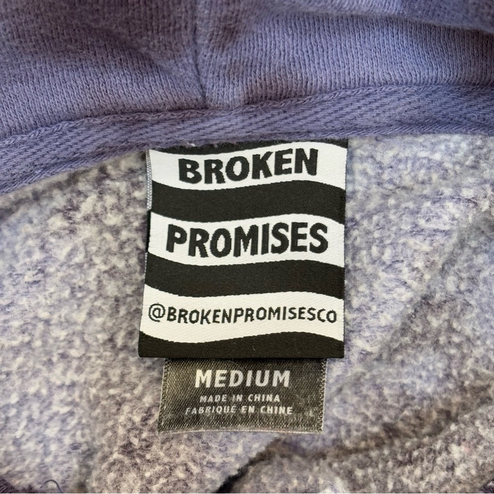 Broken Promises Emotional Roller Coaster Tie Dye Hoodie Blue Unisex Size Medium - Picture 7 of 9